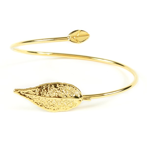 Bracciale di vera foglia di ciliegio placcata oro