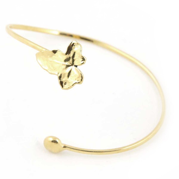 Bracciale di vera foglia di edera placcata oro