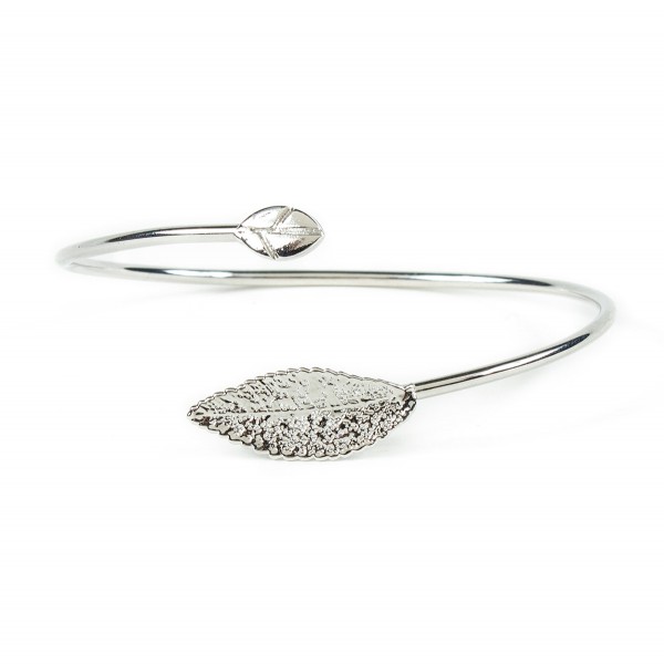 Bracciale di vera foglia di olmo placcata argento